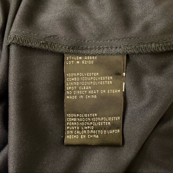 XSCAPE Lace Embroidered Sheer Long Sleeve Gown in Navy Blue - Picture 11 of 11